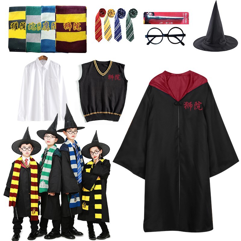 Harry Potter Magic Robe Costume Preppy Suit Cosplay Suit Hogwarts School Uniform Suit Peripheral Wizard Robe