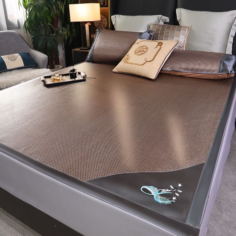 Cooling Mat 1.5m Household Three-Piece Set Ice Silk Cooling Mat Thickened Rattan Mat 1.8m Student Dormitory 0.6m Cross-Border E-Commerce