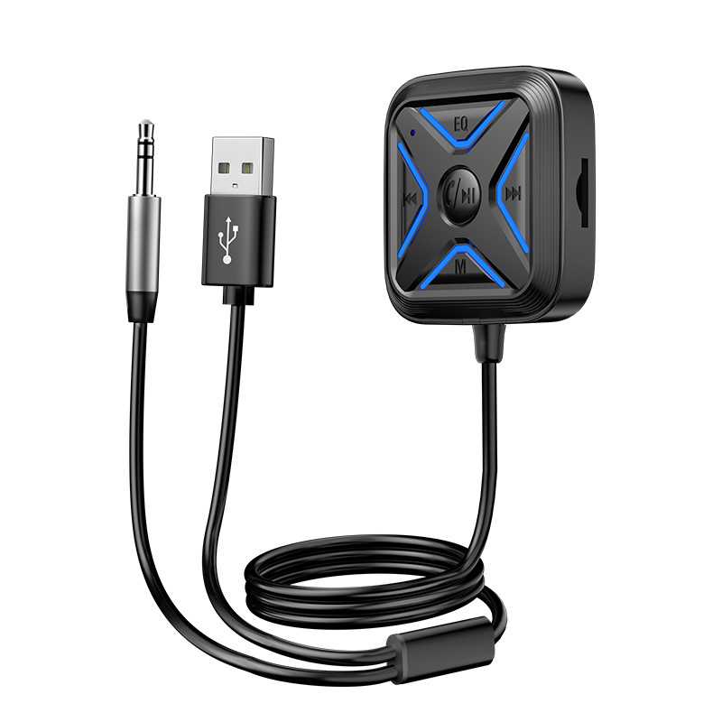 Car 5.3 Bluetooth Receiver New Wireless Car Mobile Phone Tablet Audio Lossless Sound Quality Tf Card Adapter