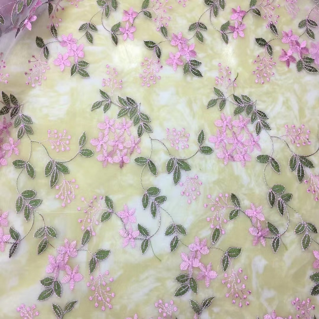 Pastoral Fashion Mesh Embroidered Lace Cloth Hanfu Antique dress Wedding Dress Fabric Embroidered Fabric