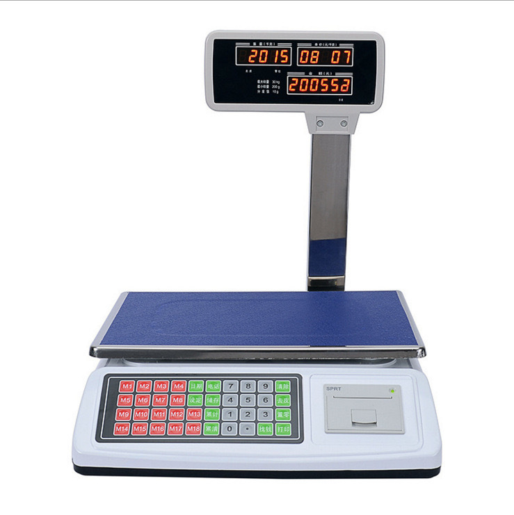Foreign Trade English Version 50kg Print Barcode Scale Electronic Scale Electronic Pricing Scale Supermarket Scale Electronic Platform Scale Fruit Scale