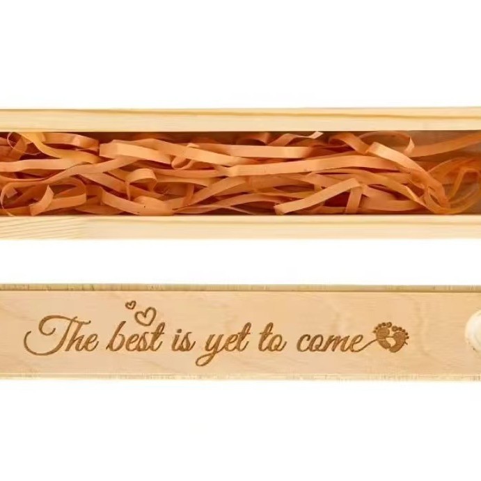 Creative Wooden Pregnancy Souvenir Pregnancy Test Stick Gift Collection Box Newborn Memorial Gift Storage Box Flip Cover