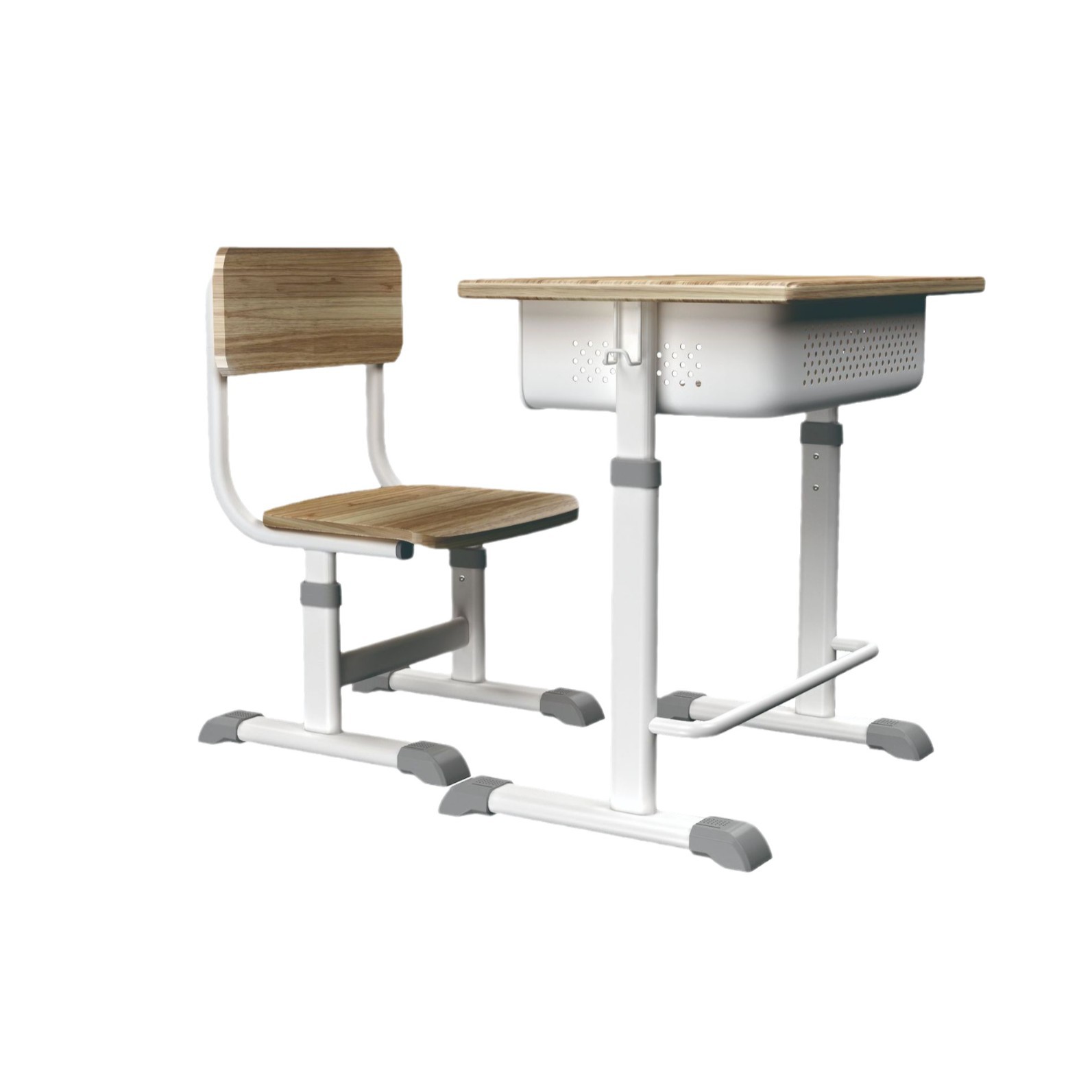 Solid Wood Desks and Chairs for Primary and Secondary School Students Combined Single and Double School Engineering Desks and Chairs Tutoring Institution Training Class Oak Table