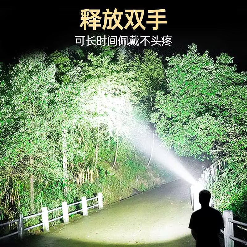 Multifunctional charging induction headlight long endurance strong light super bright field light fishing night running mountaineering double light source headlight