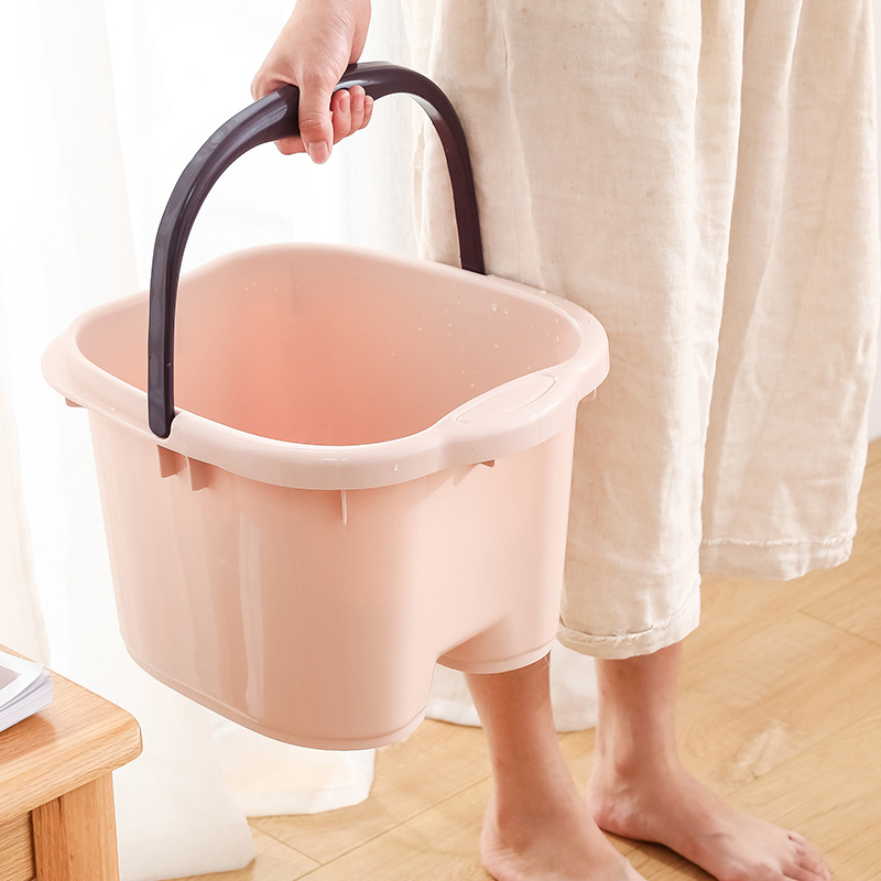 Foot Bucket High and Deep Bucket Over-the-knee Foot Washing Basin Household Dormitory Foot Bath Plastic Massage Heighten Thickened Over-the-leg Insulation