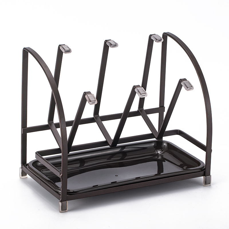 Оптовая продажа стального держателя для шести стаканов, подставка для стаканов, домашний, перевернутый, настольный
