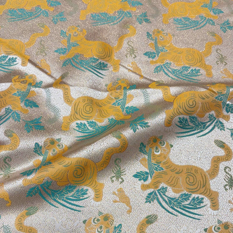 150cm Tiger Town Five Poison Imitation Song Jin High-end Children's Wear Brocade Fabric Tang Jacket New Chinese Style Jacket Handmade