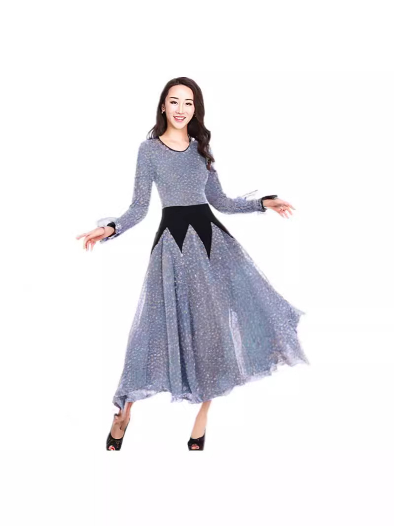 New Modern Dance Dress dress Large Swing Dress Long Sleeve Performance Dress Ballroom Dance Performance Dress Modern Dance