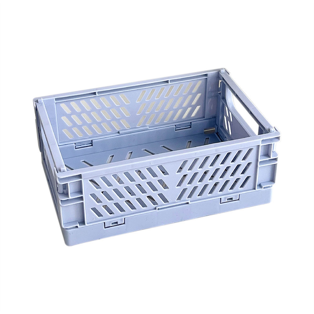 Tengyi Mini Folding Plastic Storage Box Student Desktop Handbook Tape Stationery Folding Basket Storage Basket