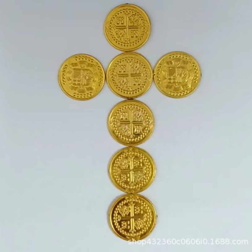 Cross Plastic Coin Pirate Costume Props Game Chip Coin Treasure Hunt Game Pirate Coin Toy