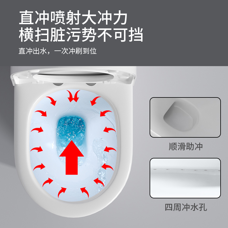 New Model Household Toilet Seat Wall-Mounted Large Diameter Bathroom Flush Direct Flush Type 15200350450550 Pit Distance