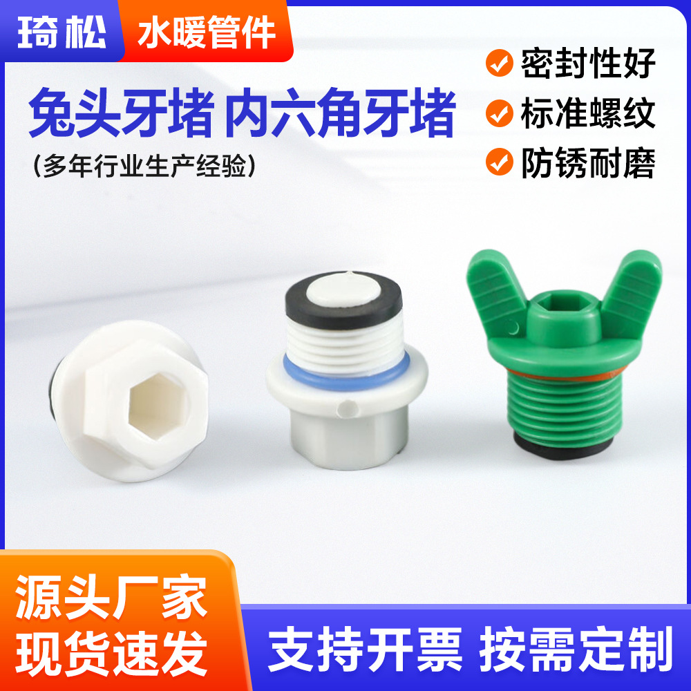 Пластиковая заглушка для трубы 1/2 дюйма PPR, 1/2 дюйма, 3/4 дюйма, 1 дюйм, заглушка с внутренней резьбой 1/2 дюйма с удлиненными ушками