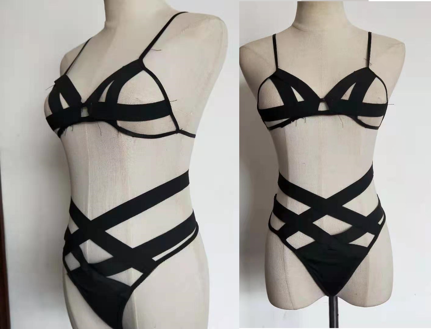 Cross-Border Processing of Sexy Lingerie 9956 Lao Kong Three-Point Strap Bra and Panties Sexy Lingerie Set