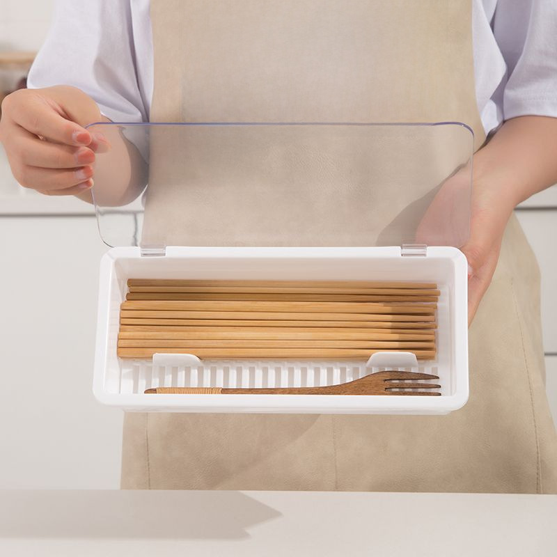 Factory Drain Dustproof Tableware Storage Box Simple Fashion Chopsticks Box Kitchen Storage Supplies Plastic Chopsticks Cage