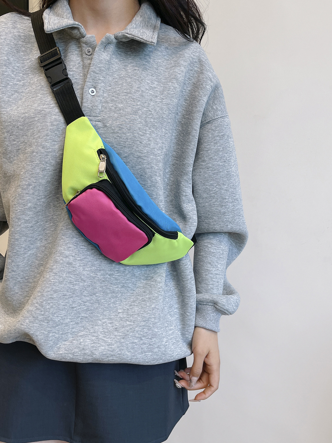 Waist Bag Oxford Cloth Men's Chest Bag Storage Waist Bag Outdoor Crossbody Bag Sports Bag Multi-Function Bag Printed Logo