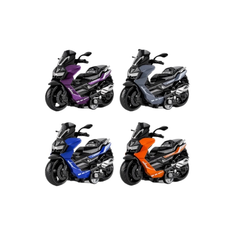 Cross-border alloy pull back motorcycle simulation pedal toy car model keychain pendant gift clip doll gift