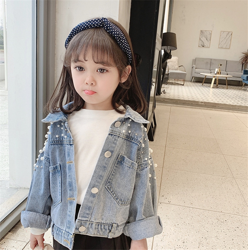[Ready Stock] Girls Baby Outwears Women's Spring & Fall Kidsren's Denim 2025 New Autumn Clothing Little Girls Kidsren's Clothing K-Style