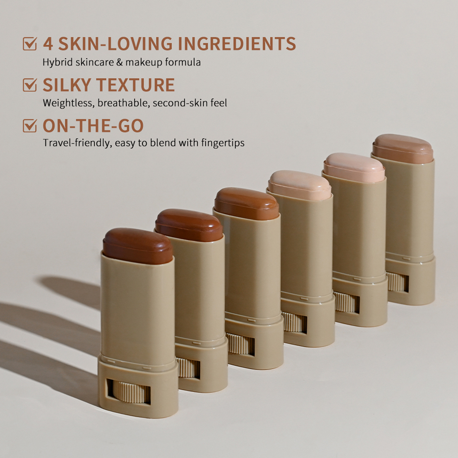 Lakerain Multi-Color Moisturizing Essence Natural Skin Tone Contouring Essence Foundation Stick