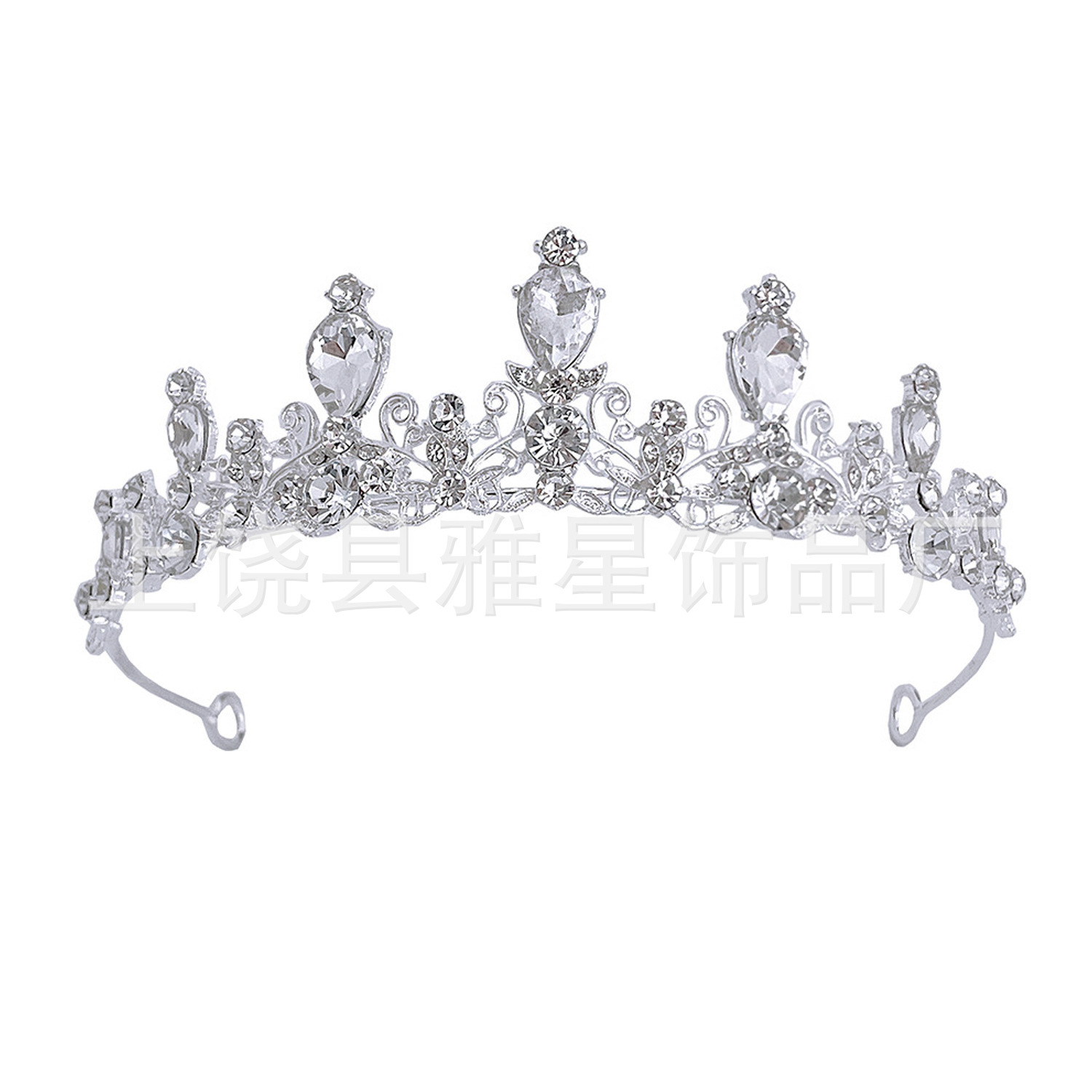 White Zircon Bridal Crown Headwear European and American Simple Wedding Accessories Wedding Headwear Crystal Crown Headwear Rhinestone