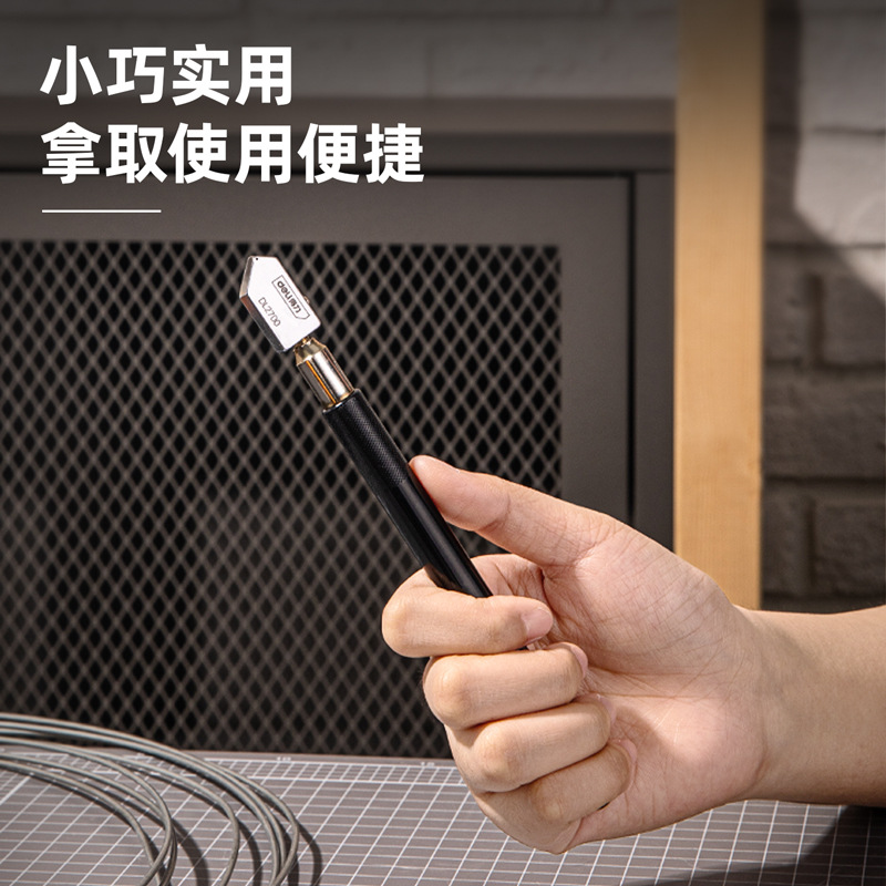Deli Deli Plastic Handle Glass Knife 3-12mm Metal Percussion Head Yg8 Blade Pc Handle Dl2700