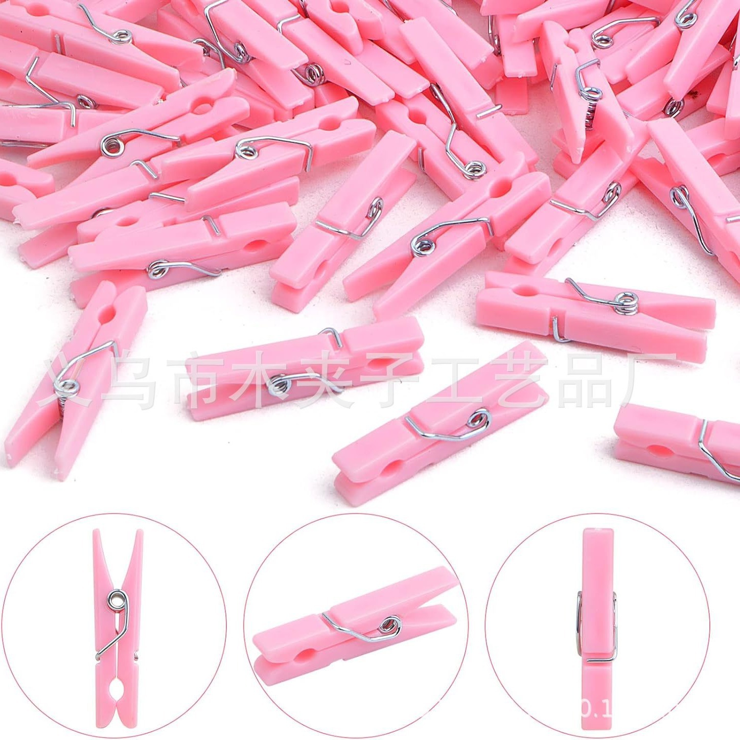 Factory direct pink plastic mini clip transparent small clip diy decorative photo clip pink plastic small clip