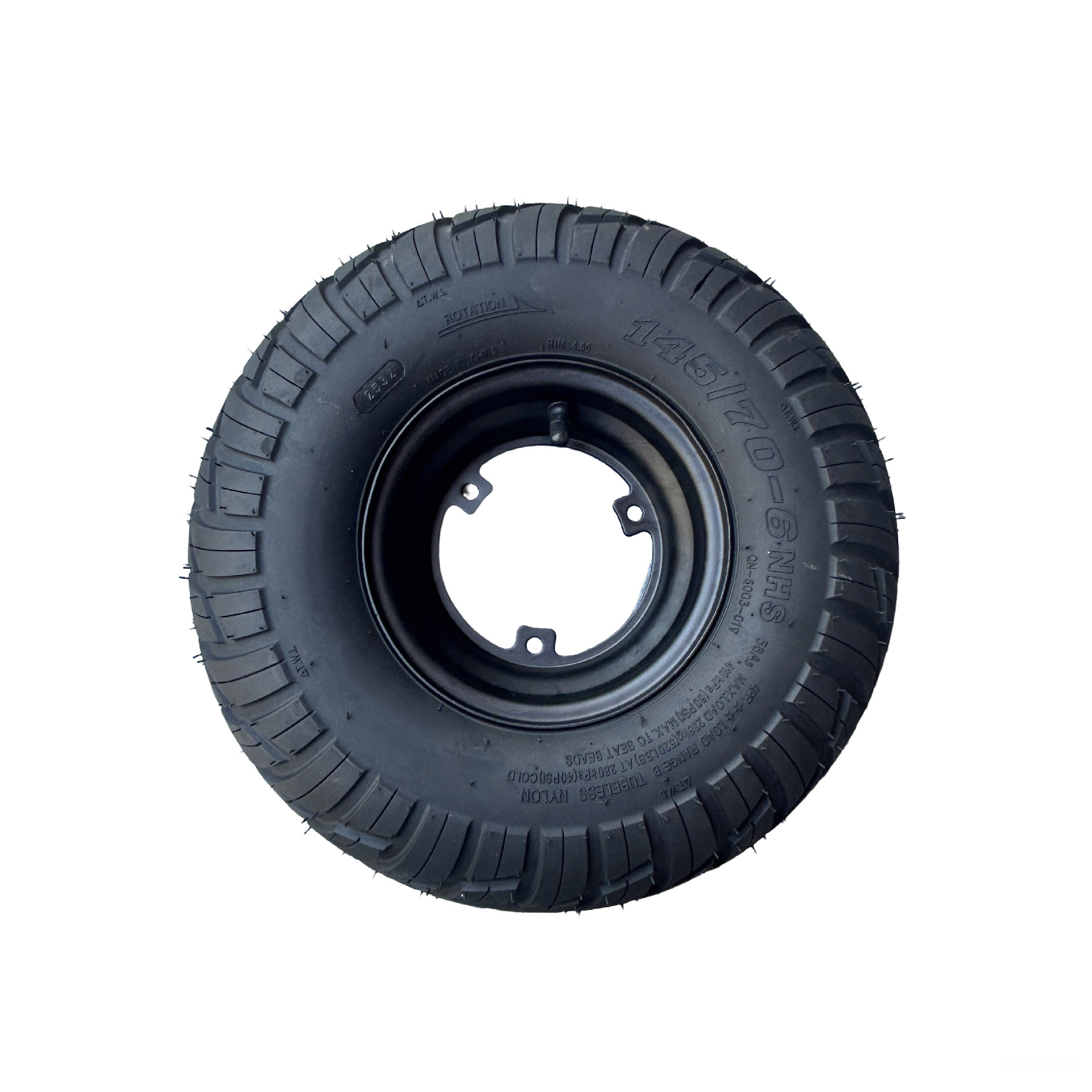 Atv Motorcycle Agricultural Vehicle Go-Kart Tire 145/ 70-6inch Tubeless Tire with Hub Accessories Sprayer