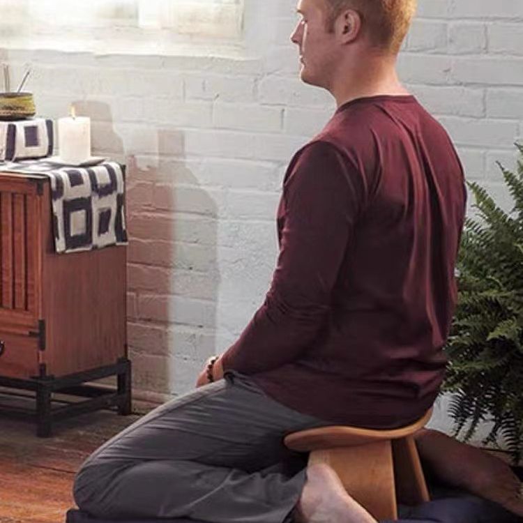 Деревянный портативный йога-стул, эргономичный медитационный стул, деревянный коленный стул для фитнеса дома