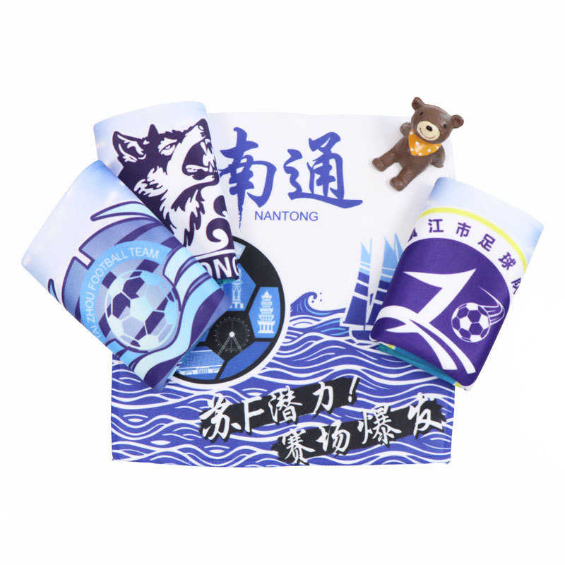 Manufacturer Customized Scottish Premier League Team Logo Logo Handkerchief Football Event Fan Square Scarf Polyester Printed Commemorative Small Hair