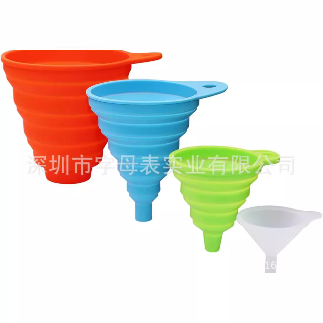 Cross-Border Direct Supply Food-Grade Silicone Funnel Foldable Telescopic Oil Leakage Portable Storage Liquid Dispensing Small Funnel