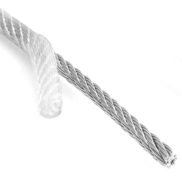 Customized 304 Stainless Steel Wire Rope Rubber-Coated Transparent Colorful Wire Pvc/Nylon/Tpu Plastic-Coated Wire Rope