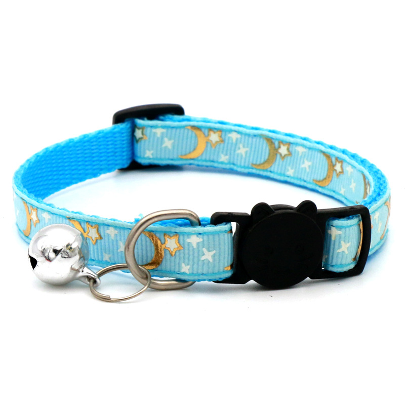 Pet Bronzing Moon Star Cat Dog Collar Cat Buckle Gold Separated Reflective Safety Buckle Collar