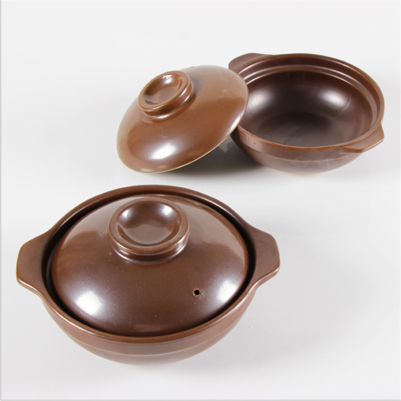 Open Fire High Temperature Soil Casserole Household Commercial Braised Chicken Rice with Handle Rice Pot Rice Noodles Soil Pottery Casserole