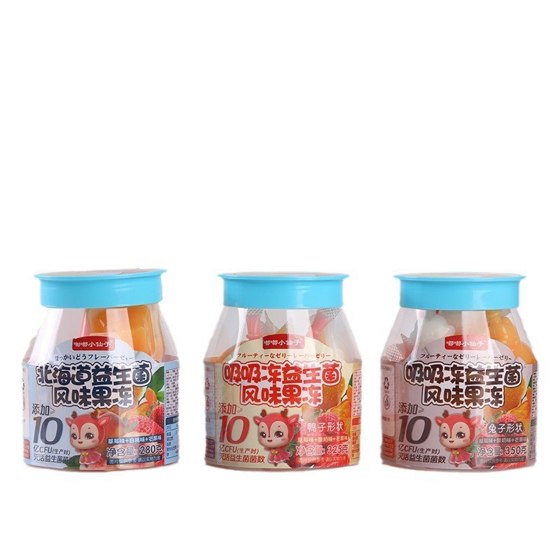 Dudu Little Fairy Jelly, Suckable Jelly 10 Small Snacks, Three Flavors of Kidsren's Jelly in Each Can