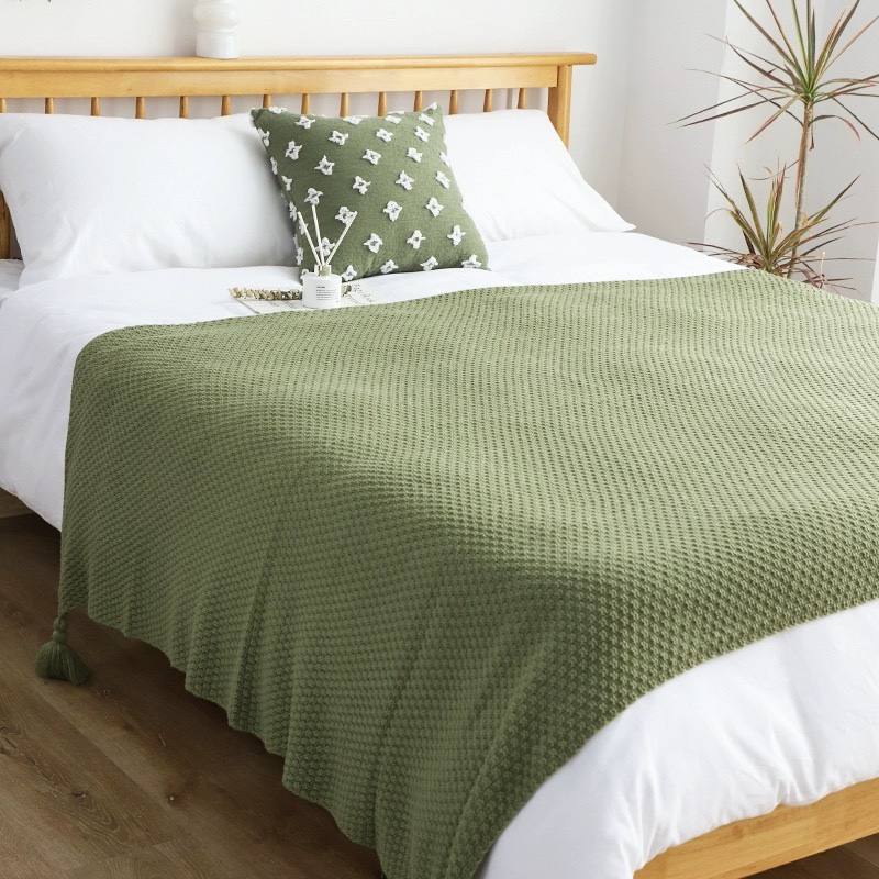 Vintage Big Hanging Bed Tail Blanket Homestay Bed Tail Towel Living Room Sofa Blanket Blanket Office Nap Blanket Blanket Blanket