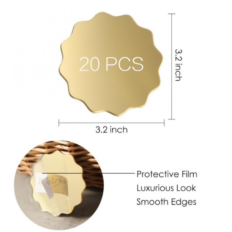 Cross-Border Modern Wavy Golden Mirror Table Number Acrylic Mirror Wedding Party Table Sign Wavy DIY