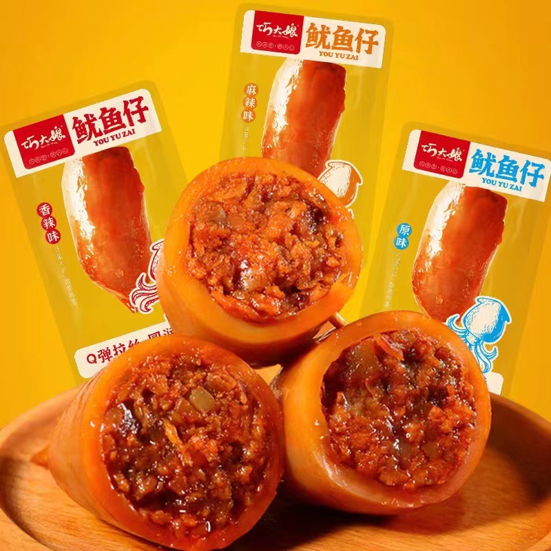Aunt Qiao spicy squid full-seed shredded squid dried cuttlefish instant snacks cooked snacks leisure food