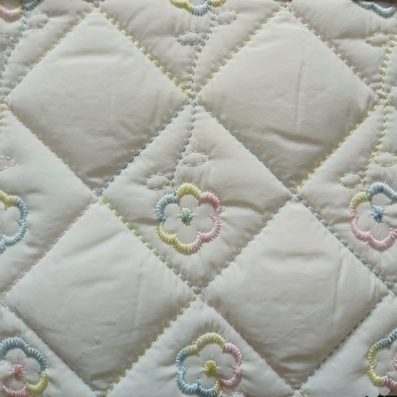 Embroidered Fabric Polyester Fabric Quilted Quilted Yarn-Dyed Rope Embroidered Heart Bag Cotton Coat Embroidered Fabric