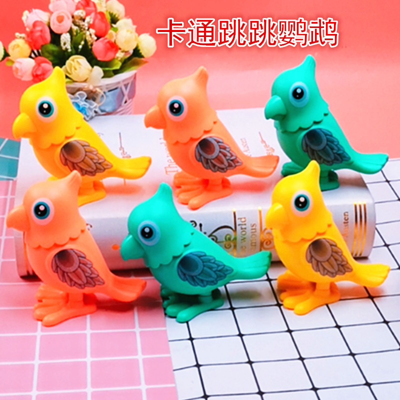 Заводная игрушка мультяшное животное птица прыгающий попугай для малышей и детей от 1 до 3 лет популярная в интернете