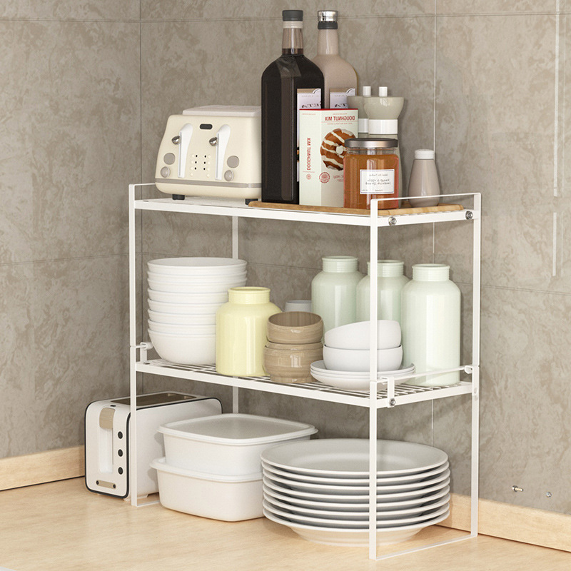 Cross-border Iron Removable Layered Storage Rack Household Layered Rack Non-perforated Multi-layer Storage Rack Kitchen Storage Rack