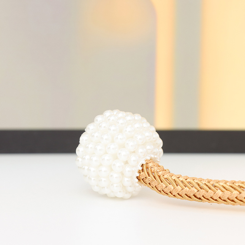 Factory Direct Curtain Strap Pearl Magnetic Buckle Punch-free Modern Simple Curtain Strap Strap Rope Magnetic Buckle Accessories