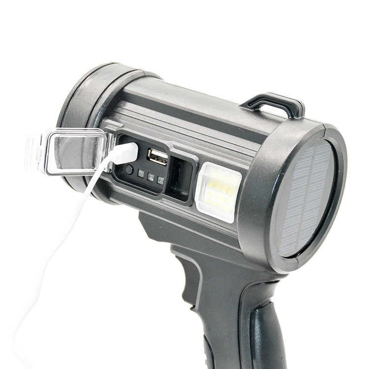 Outdoor P50 strong light searchlight solar charging LED high power portable lamp emergency flashlight strong light explosion
