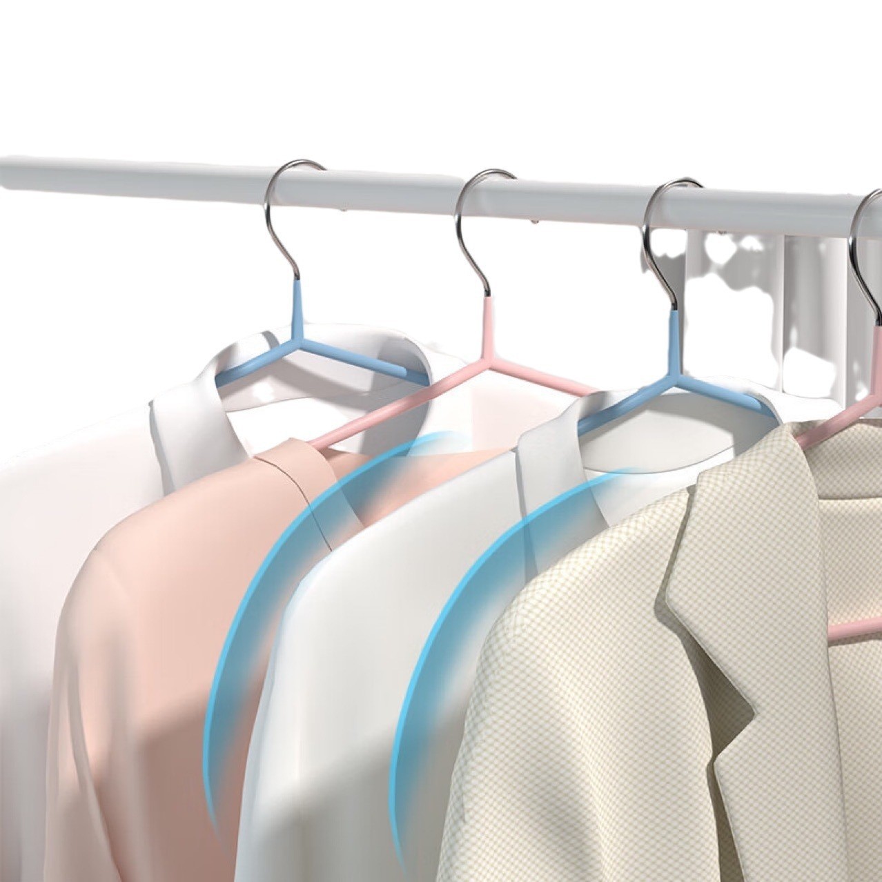 Household Non-slip Thick Dip Plastic Clothes Rack Adult Clothes Rack Clothes Hanger Student Dormitory Seamless Clothes Hanger Clothes Rack