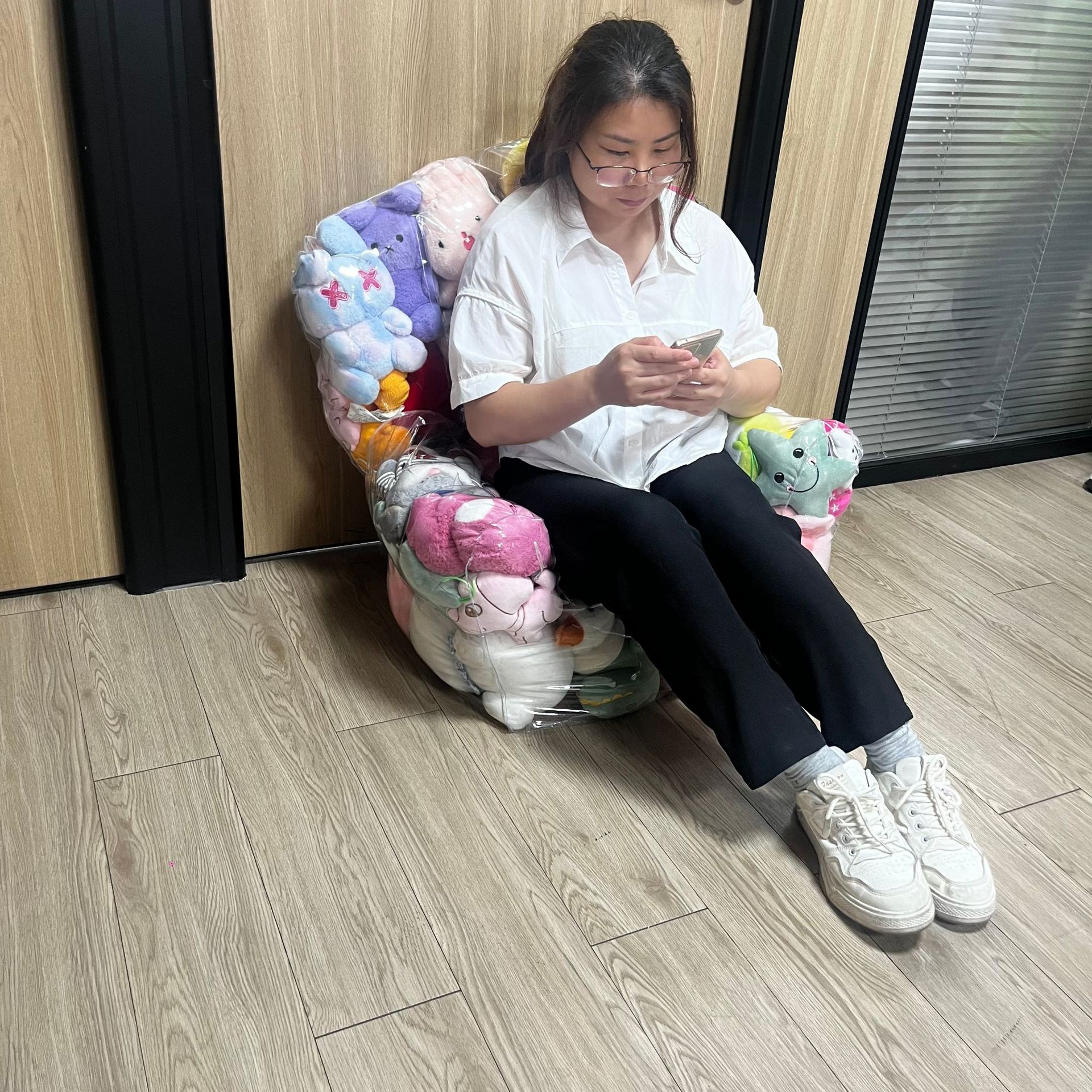 Transparent Sofa for Dolls, Pvc Transparent Protective Film Inflatable Sofa, Doll Storage, Popular Sofa for Doll Filling