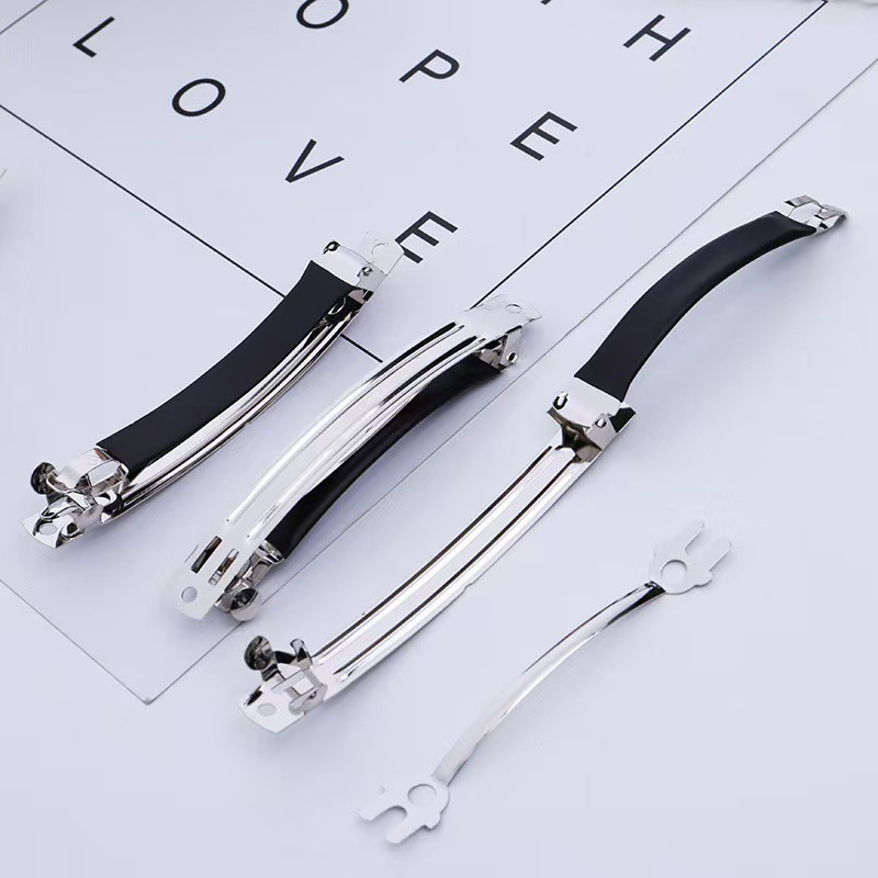 Non-slip three-piece leather spring clip automatic hairpin clip spring clip diy jewelry accessories wholesale