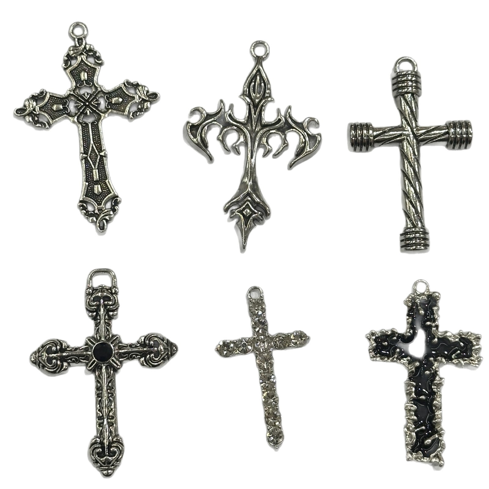 Cross-Border Hip-Hop Necklace Jewelry Men's Popular Street Cross Personality Disco Alloy Pendant Sweater Chain Accessories