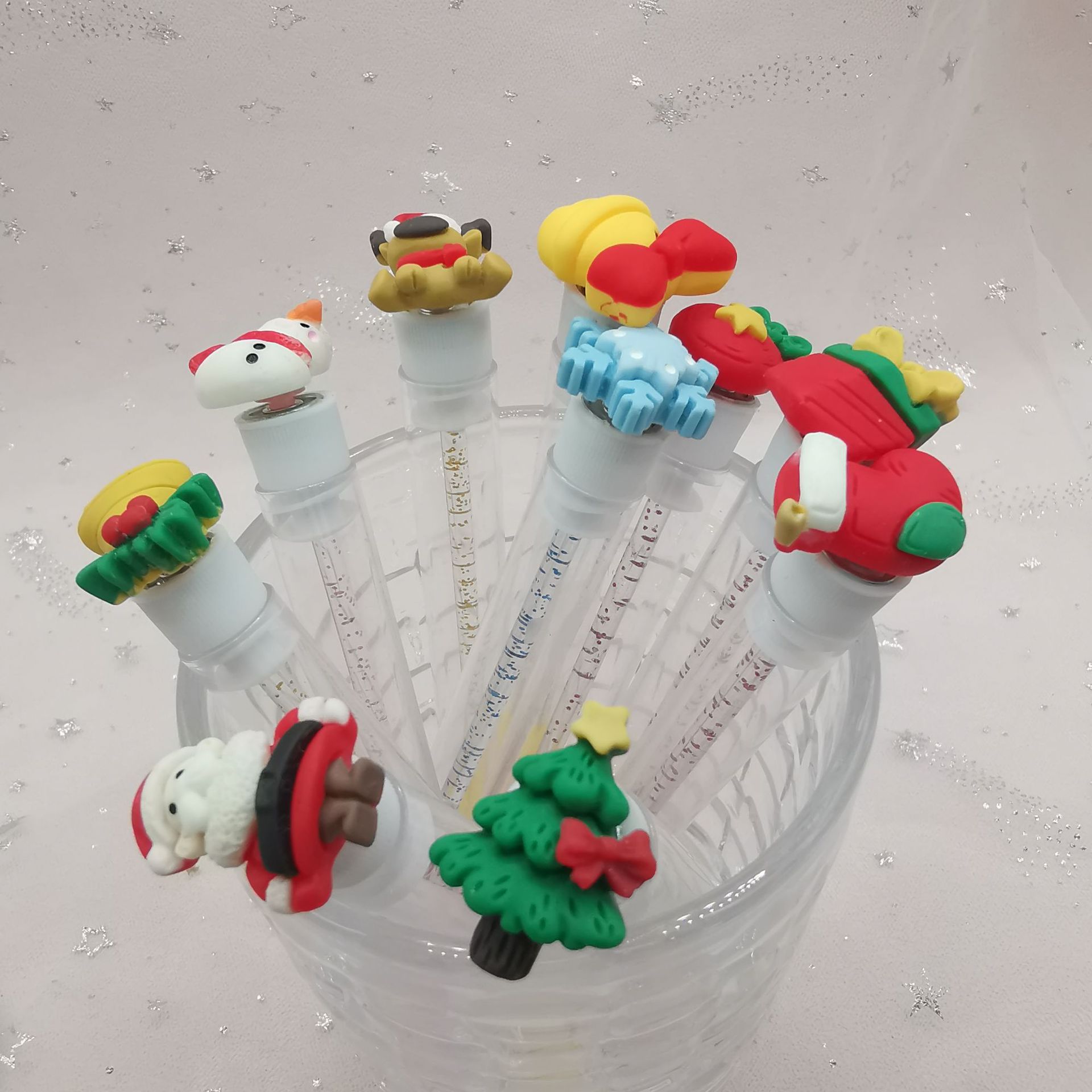 Cross-border Christmas Halloween test tube mascara brush rotating tube mascara brush disposable mascara brush with tube