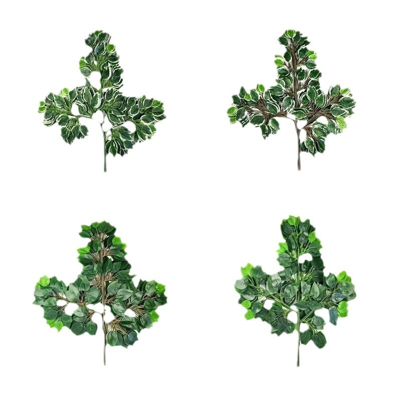 Artificial Banyan Branch Banyan leaf feel plastic Banyan Branch green plant leaf fake branch garden decoration