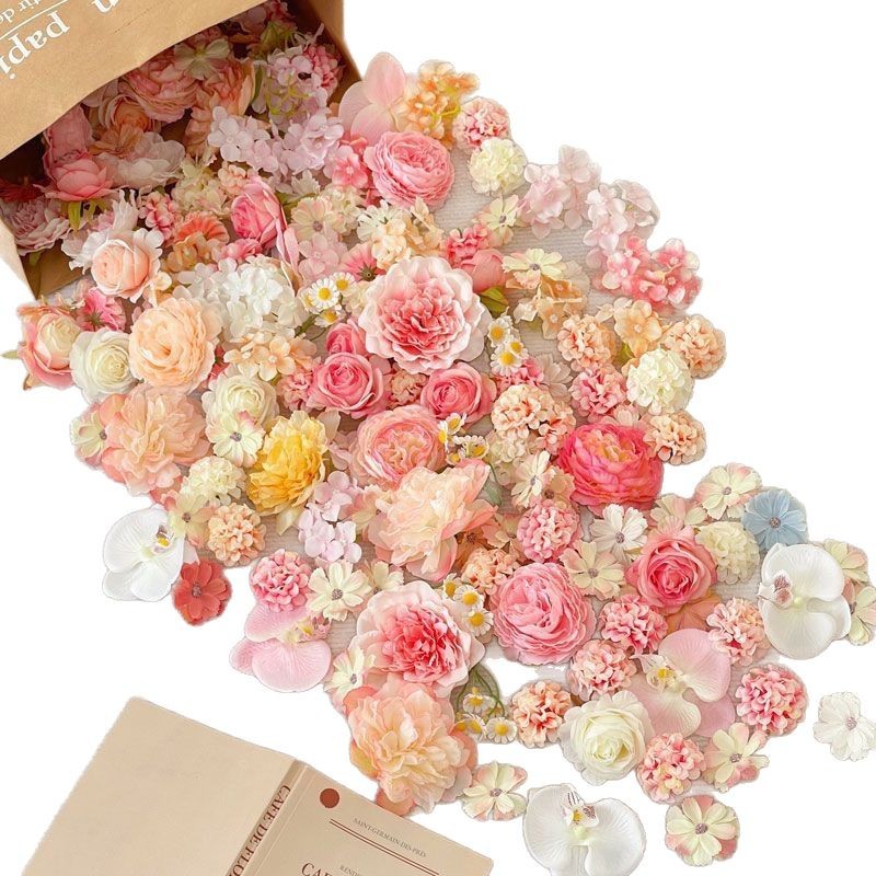 Simulation small flowers mix and match diy handmade wedding material bag fake flower head hand-made hairpin flower headdress wreath wholesale