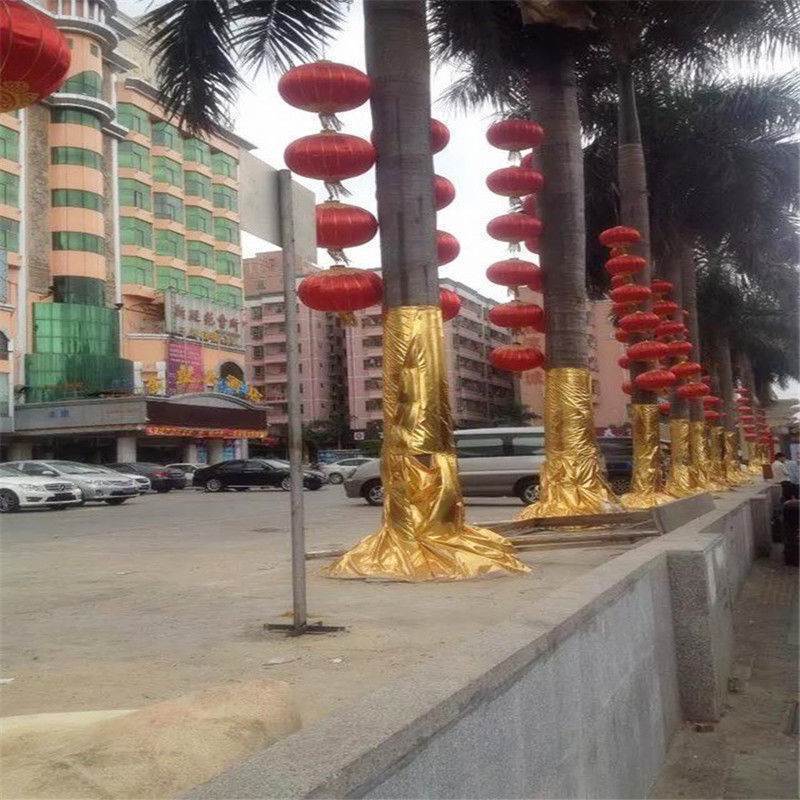 ★ Stage Gold Cloth, Gold Paper Wrapped Tree Decoration Cloth, Wrinkled Tree Trunk, Gold Wrapped Column Cloth, Tree Wrapped with Gold Foil Paper, Hotel Grab