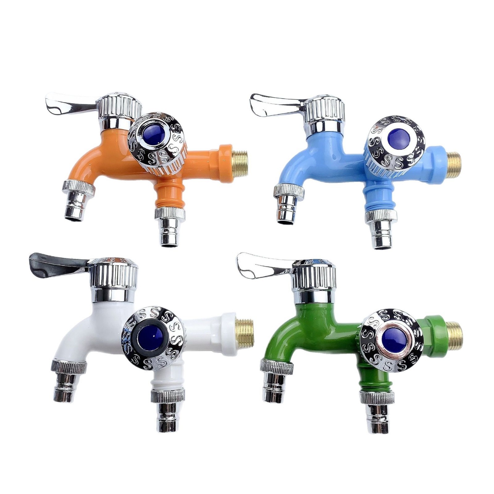 Internet-famous faucet with one inlet and two outlet antifreeze explosion-proof household plastic washing machine faucet dual-control dual-use